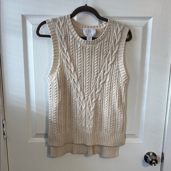 Cream House of Harlow 1960 Cable Knit Sleeveless Sweater - Picture 1 of 3